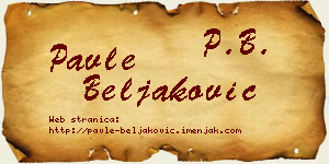 Pavle Beljaković vizit kartica